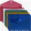 ACROPAQ Cartelle Portadocumenti-Confezione da 10 Portadocumenti Perforati A4 con Gancio e Chiusura ad Anello-Colori Assortiti(Trasparente, Verde,Blu,Giallo, Rosa)-11 Buchi e Spessore Resistente 0,17mm