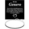 Bramart Bracciale Tennis Genero Argento Sterling 925 Compleanno Idee Regali per lui, Bracciale Uomo oro Idea Regalo Natale - Cofanetto con DEDICA incluso. (Genero - Tennis Nero)