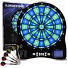 Turnart Bersaglio elettronico per freccette, bersaglio elettronico con quadrante illuminato a LED, 6 freccette, soft,elettronica (blue)