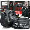 Fincci Camere daria Bici Corsa 700c x 35 x 38 x 42 x 48 - Coppia Camera d'aria 28-29 con Schrader Valvola 48 mm per Copertoni, Accessori per Gravel & Elettrica & Ciclo & Strada & Corsa Bicicletta