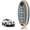 TOOMUME Cover Chiave TPU, Custodia Chiave Adatto per Nissan Qashqai J11 J12 Juke F15 X Trail T32 Micra K13 K14 Infiniti Q50 QX60 EX35 FX45, Copri Chiavi Guscio Chiave Auto Telecomando - Tre Linee