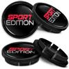 SkinoEu Compatibile con Coprimozzo VW 5G0601171XQI 66mm Copricerchi Tappi Ruota Cerchi Lega Ricambio Sport Edition Nero Argento Rosso CR 26