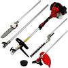 T-Mech Multiutensile 5 in 1 con tagliasiepi, motosega, tagliaerba, decespugliatore e prolunga da 100 cm. Motore a benzina a 2 tempi da 52 cc, Attrezzatura di sicurezza