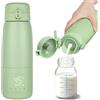 Aolso Scaldabiberon Portatile,500ml Scalda Biberon Portatile Senza Fili,Riscaldamento Veloce Latte Formula,Acqua,Mantiene i Liquidi Caldi (Fino a 12 ore),Ricarica USB,Fiaschetta per i Viaggi-Verde