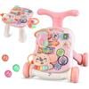 Itslife Girello 2 in 1 per sedersi e stare in piedi per bambini da 6 a 36 mesi, carrello per bambini, centro di attività educativa precoce, piastra di gioco rimovibile, Rosa