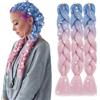 TESS 60 cm Extension per Treccine Africane Glitter+Blu/Rosa Chiaro, Extension Capelli Treccine 1 pcs Pezzi Jumbo Treccia (100g/Pezzi) Capelli Finti per Treccine
