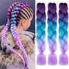 colorful panda Treccine Extension Capelli Sintetici fibra yaki per Treccine Africane 3 Ciocche Trecce Jumbo Braiding Hair Kanekalon colore Viola&Lago Blu&Viola chiaro