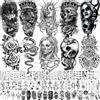 COKTAK 62 fogli di tatuaggi temporanei per Halloween, uomo, lupo e leone, braccio scheletro 3D, realistico, adesivo per adulti, teschio, vampiro, tatuaggio finto su serpente fiore