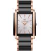 RORIOS Orologio da Polso Uomoa Quarzo Retangolare Orologioes in Acciaio Inossidabile di Moda Watches Sera con Quadrante Multicolore per Affari Oro rosa-bianco