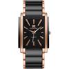 RORIOS Orologio da Polso Uomoa Quarzo Retangolare Orologioes in Acciaio Inossidabile di Moda Watches Sera con Quadrante Multicolore per Affari Oro rosa-nero
