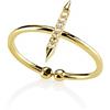 namana Raffinato Anello con Barra Namana per Donna con Zirconie Cubiche. Anelli Regolabili da Donna. Anello Aperto Color Argento o Color Oro con Zirconie Cubiche