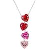 LOVANS Collana Cuore Argento 925 Donna, Zircone Rosso Sfumato Gioielli Donna, Idee Regalo Compleanno San Valentino Natale