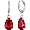 Bestyle Orecchini Donna Argento 925 Ciondolo Granato Goccia Pietre Preziose ad Alta Traslucidità Orecchini Collezione Pietra Portafortuna 12 Mesi