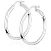 NKlaus Coppia di orecchini a cerchio in argento 925, rotondi, 2,5 mm, eleganti orecchini da donna, classici senza tempo, ideali per occasioni speciali, 25mm, Argento sterling