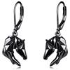 YAFEINI Orecchini a forma di cavallo in argento Sterling 925 Origami neri a forma di cavallo orecchini pendenti regali da donna, non noto