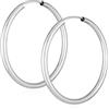 NKlaus coppia 585 oro bianco orecchini a cerchio orecchio gioielli 1,9mm oro rotondo orecchini 30mm 9045