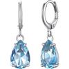 Bestyle Orecchini Donna Argento 925 Ciondolo Acquamarina Goccia Pietre Preziose ad Alta Traslucidità Orecchini Collezione Pietra Portafortuna 12 Mesi