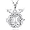 CELESTIA Collana Chiama Angeli Gravidanza Ciondolo Albero Della Vita Placcato Argento 925, Regali per Donna Incinta/Futura Mamma- Due Catene 76 e 114 Cm