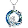 Vadmans Surfboard Necklace Ciondolo di Cristallo in Argento Sterling Surfer Gift Ocean Wave Gioielli per le Donne