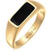 Kuzzoi Anello da uomo in argento sterling 925 placcato oro, classico anello con sigillo con piastra smaltata, per uomo, misura 60-66, 0612710424