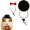 Ling & Bai 2 vestiti per porcellino d'India, per Halloween, piccolo animale domestico, papillon per costume da coniglio, cappello carino con papillon, accessori per San Valentino, festa di compleanno
