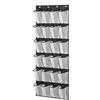 MISSLO, Scarpiera da appendere sopra la porta, organizer con 24 grandi tasche in rete, con ganci (colore: nero)