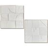 DRW Quadro su tela astratta con cornice in legno naturale e bianco 92 x 92 x 5 cm