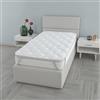 Italian Bed Linen Topper DREAM imbottito e trapuntato, Coprimaterasso Letto Singolo 80x195 cm, Imbottitura da 700g/m², con Elastici Angolari e soffietto da 8 cm - Lavabile in Lavatrice