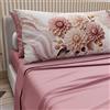 PETTI Artigiani Italiani - Lenzuola in Cotone con Federe in Stampa Digitale, Lenzuolo Una Piazza e Mezza, Completo Letto Fantasia Fiore Cipria Cipolla, 100% Made in Italy