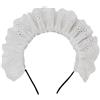 Limtula Delicato cerchietto per capelli da cameriera per cosplay, in pizzo pieghettato, accessorio per feste di Halloween, per donne e ragazze