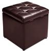 Generic Pouf Cubo Multifunzionale in PU 40x40x40cm, Sgabello di Stocaggio Salvaspazio, Cassapanca Cubo, Poggiapiedi Moderno per Ingresso, Soggiorno, Camera da Letto (MARRONE)
