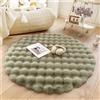 DSAoTeng Tappeto rotondo shaggy, grande, morbido, a pelo corto, assorbe l'acqua, antiscivolo, per bagno, camera da letto, camera dei bambini, soggiorno, arredamento moderno (verde avocado, 60 cm)