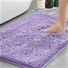 Highdi Tappeto da Bagno Antiscivolo in Ciniglia Morbido Super Assorbente, Tappetino Rettangolare Shaggyin Microfibra, Lavabile in Lavatrice, per Vasca, Cucina, Doccia (Viola,40x60cm)