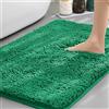 Highdi Tappeto da Bagno Antiscivolo in Ciniglia Morbido Super Assorbente, Tappetino Rettangolare Shaggyin Microfibra, Lavabile in Lavatrice, per Vasca, Cucina, Doccia (Verde Smeraldo,40x120cm)