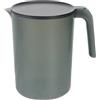HEMOTON Brocca per acqua, 2 l, in plastica trasparente, con coperchio, in plastica, con manico, in plastica, per vino, caffè, acqua calda fredda