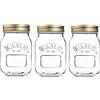 Kilner Set di 3 barattoli rotondi in vetro con tappo a vite da 0,5 litri