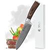 Wakoli EDIB coltello Santoku in vero acciaio damasco con nucleo VG10, lama da 17 cm, coltello da cucina affilato e preciso per ogni taglio, manico in Pakkawood, confezione regalo