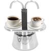 Topyond Caffettiera Moka da 100 Ml in Acciaio Inossidabile con Filtro Addensato a Doppio Tubo E Manico Antiscivolo Antiscottatura Caffettiera Italiana Mocha Express E Mini Macchina