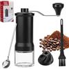 Samamoca Macinacaffè manuale con cucchiaio da caffè, regolabile a 30 livelli, meccanismo conico in ceramica ad alta precisione, portatile per espresso, pour over, French Press, Moka, Cold Brew