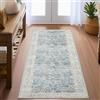TOPICK Tappeto passatoia blu per soggiorno, vintage, fiori persiani, per cucina, camera da letto, soggiorno, cameretta dei bambini, motivo floreale, antiscivolo, pieghevole, 60 x 210 cm