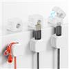GlasFlength Clip per Cavi Magnetico 6 Pezzi, Fermacavi Scrivania Cable Management Autoadesivo Organizzatore di Cavi Adesivi per Comodino Cucina Fermacavo per USB Cavo Accessori (Bianco)