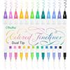Ohuhu Pennarelli punta fine Ohuhu, 12 colori Pennelli calligrafici e penne da disegno a doppia punta - Impermeabili e resistenti all'alcol per artisti principianti Disegno Schizzi Bullet Journal Contorni
