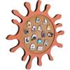 NBEADS Pannello Espositivo con Spille In Sughero Sun, Bacheca In Legno Da Parete Da 32.5x31cm, con Cornice Color Salmone, per Riporre Spille, Ufficio, Casa e Arredamento., 1.8cm di Spessore