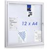 S SWANCROWN Swansea - 12xA4 Bacheca da Parete Magnetica da Esterno,Con Serratura, Alluminio, Magnetico Scrivibile, Bacheca con Chiave per Condominio e Ufficio,100x95cm