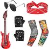 Kit Costume Rockstar Per Bambini - Set 7 Accessori Con Chitarra Gonfiabile E Occhiali 867891