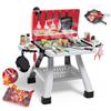 Cooldele Set Cucina Gioco BBQ per Bambini, set da cucina per casetta all'aperto a 2 livelli, 41 pezzi di giocattoli alimentari interattivi per regali di Natale e di compleanno per bambini dai 2 agli 8 anni