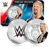 FANTASY CLUB Stone Cold Steve Austin WWE 32 mm Moneta da collezione ufficiale - Omaggio al Rattlesnake e 6 Volte Campione del Mondo - Edizione limitata per fan e collezionisti