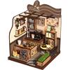 BATTREVO DIY Book Nook Kit- MINI CASA COUNTRY CAFE, Kit angolo lettura per adulti, Puzzle in legno, Decorazione libreria fai da te, Regali di Natale e Compleanno