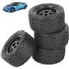 HERCHR Pneumatici in Gomma RC, 4 Pezzi Ruote Universali per Camion Adattatore Esagonale da 12 mm Accessori per Auto Fuoristrada 1/14 1/16 1/18 RC