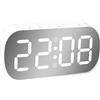 ThreeH Smart Mirror Alarm Clock Night Dimming 2 sveglie con Snooze USB Powered Digital Clock per casa/ufficio